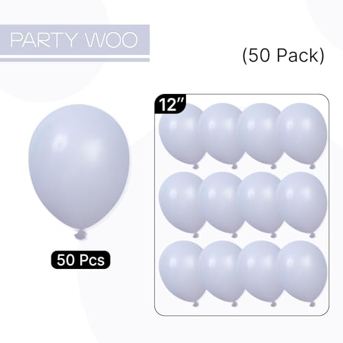 Image of PartyWoo Dusty Blue Balloons 50pcs Slate Blue Boho Neutral Color 12 Inch