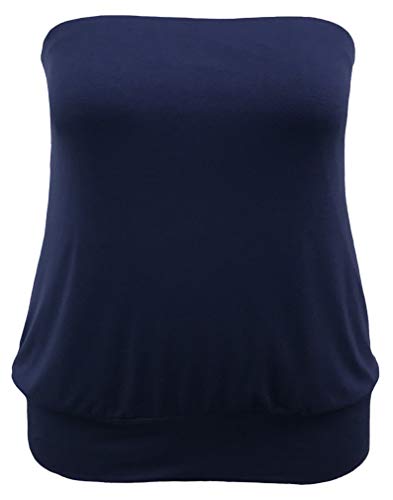 LEEBE Plus Size Tube Top (1X-5X) (3X, Navy)