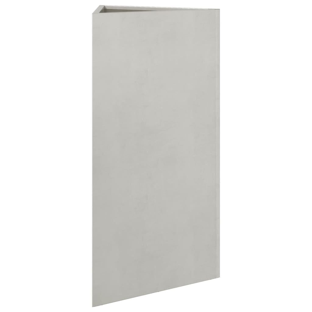 Trójkątna donica ze stali nierdzewnej, 40 x 34,5 x 70 cm, o stabilnej konstrukcji, metalowy pojemnik ogrodowy na warzywa, zioła i kwiaty, odporna na warunki atmosferyczne, podwyższona grządka na taras