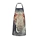 Fartuch piekarski słoń z dymnym tłem fartuch szefa kuchni wodoodporny śliniak fartuch wielokolorowy kieszonkowy fartuch na imprezę, pieczenie, gotowanie, 70 x 84 cm