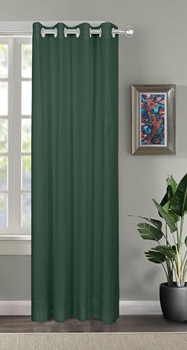 Image of THE LINEN COMPANY Canvas Cotton Long Door Curtains with Steel Eyelet for Living Room /Dining Hall /Hotel /Farm House 1 Pcs Set (4.5ft x 8 ft, Sea Green)