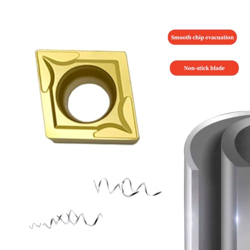 Image of 50PCS CCMT21.51 CCMT060204 Carbide Turning Inserts,CCMT Insert Insert Mutilayer Coated Lathe Replacement Inserts for Lathe Turning Tool Holder Boring Bar Inserts