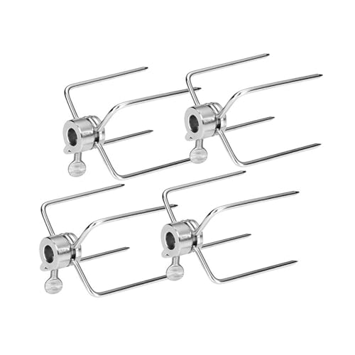 Set Of 4 Stainless Steel Grilling Fork Barbecue Fork Rotisserie Meat Forks Suitable For Grills Outdoor Cooking Picnics