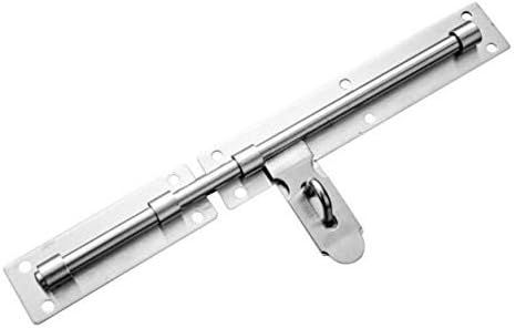 Slide Bolt Door Lock Hasp,Gate Bolt,14-inch Slide Bolt Gate Latch,Sliding Bolt Door Lock with Padlock Hole,Heavy Duty Hardware Gate Latch for Wooden Fence,Shed Door,Yard Door,Barn Door Button