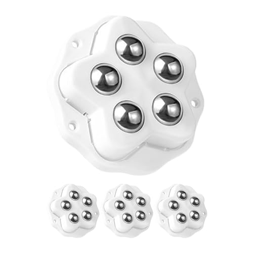 Rodillos para pequeños electrodomésticos, ruedas para electrodomésticos, paquete de 4 ruedas de muebles sin perforación, polea pegajosa de 5 bolas, ruedas giratorias, rodillos de aci