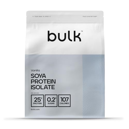 Bulk Proteína de Soja Aislada al, Batido de proteínas veganas, Vainilla, 2.5kg, 83 Dosis