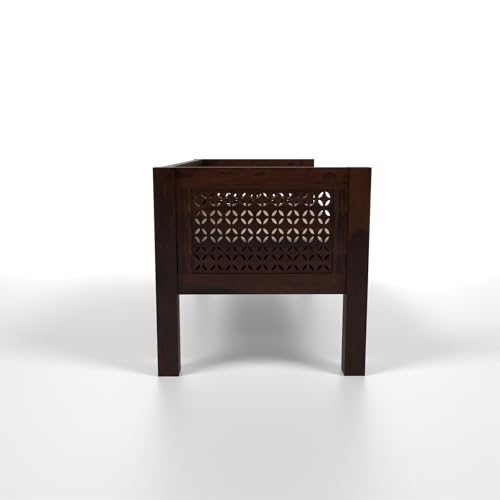 Image of Sheesham Wooden 3 Seater Sofa for Living Room | Rosewood Cushion Sofa | Solid Wood Sofa Set for Lounge