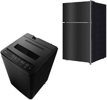 New Life Appliance Set MAXZEN Appliance 2-Piece Set Washing Machine & Refrigerator For Single Living, New Life, Black
