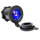 MAXWIN(マックスウィン) 埋め込み式 ライト付き シガーソケット 改造 12V 24V 車載充電器 埋め込み LED 超小型 バイク ボート 汎用 船舶 キャンピングカー 青色 KP-SI01-B