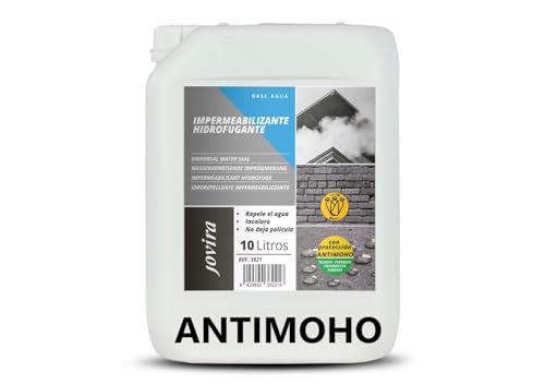 Impermeabilizante Transparente | 10 LITROS | Hidrofugante Invisible, No Genera Película, Protección Total en Fachadas, Hormigón,Terrazas, Tejados. Waterproof. (10 Litros, Hidrofugante Antimh)