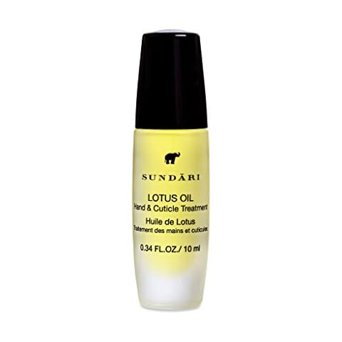 SUNDARI Lotus Hand & Cuticle Oil - 0.34 Fl Oz, Hydrating Treatment, Pure Lotus Oil, Instantly Absorbing Roll-On, Floral Scent, All Natural Ingredients Cover