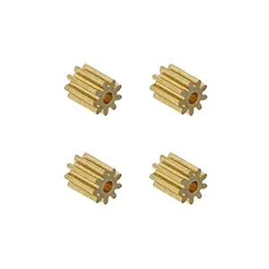 Motor Copper Pinion Gear 9 Teeth 1.5mm Hole Diameter 0.4 Module for Drone Airplane DIY Toy Model Spare Parts Pack of 4