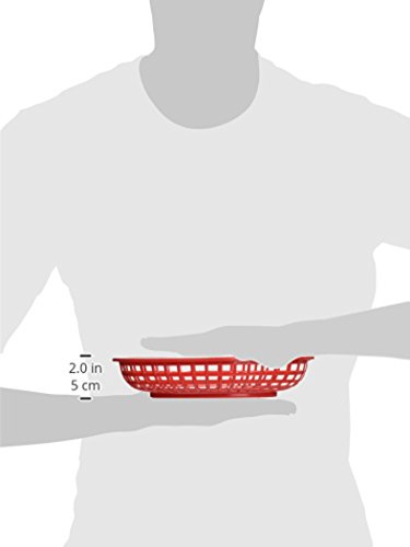 Tablecraft Bbq1074Rwb 6 Piece Classic Oval Plastic Baskets, Red/White/Blue #TOP3