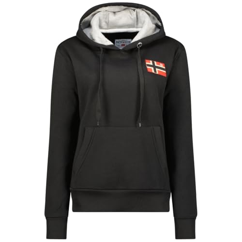 Geographical Norway Geniferama Lady Sudadera con Capucha, Negro, XL para Mujer