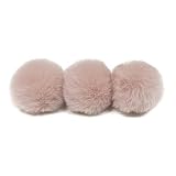 40 pompones de piel sintética de conejo de 4 cm, pompones de piel sintética, pompones de peluche para manualidades, gorros colgantes, decoración para mujer, niña, color rosa viejo
