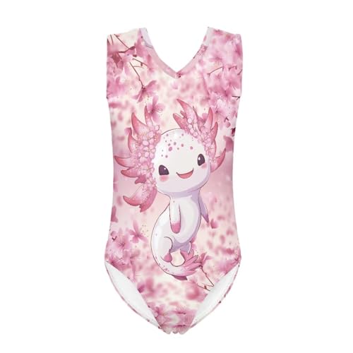 Image of Girls Cartoon Pattern One-Piece Swimsuits Sport Racer Swimwear Beach Bathing Suit, Size 5-14