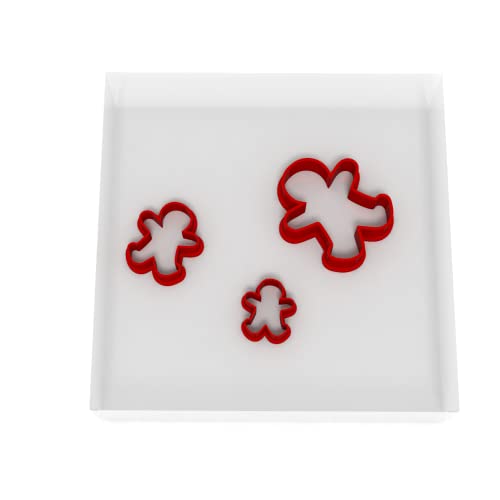 Just Mini Gingerbread Man Shape Cutters | Set Of 3 Tiny Plastic Cutters For Fondant, Clay, Crafts, Icing, Baking (1.25', 0.75', 0.5')
