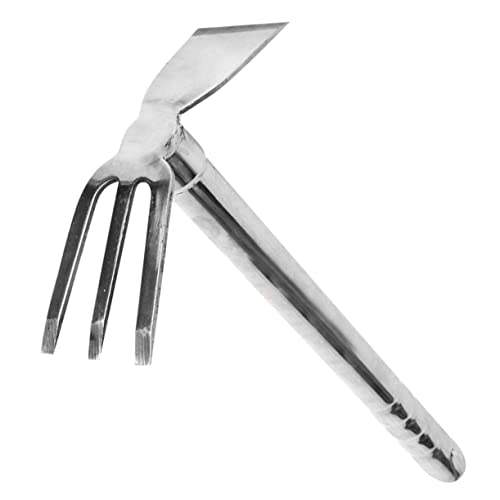SUPVOX Azada De Jardinería Cuchilla Hojas Azadón Cenefa Rastrillos Azadas Capacho Estribo Herramienta Perforar Césped Azada para Plantar Flores Azada Robusta Silver Acero Inoxidable