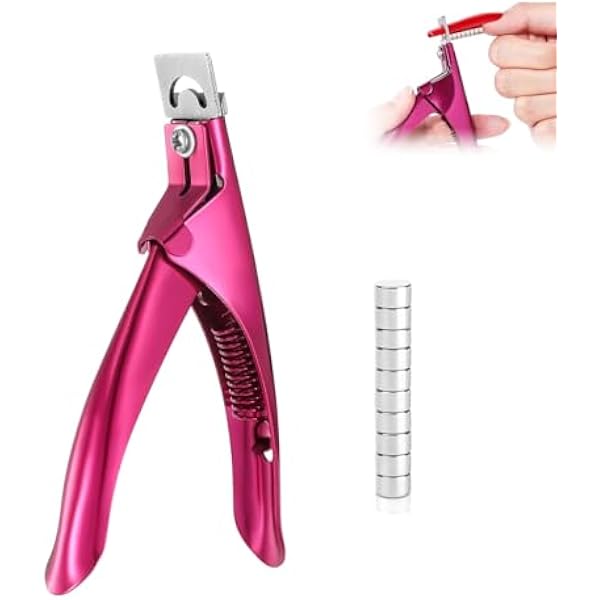 Obcinaczki do paznokci do paznokci żelowych i sztucznych, profesjonalny obcinacz do końcówek z wyostrzonymi ostrzami ze stali nierdzewnej do manicure i DIY domowego designu paznokci (czerwony