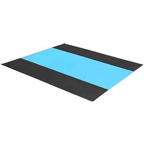 Gonex Alfombras Playa Manta Picnic Suelo Camping Esterilla Anti Arena Lona Impermeable Exterior Colchón Cubierta para Jardín Parque Piscina Acampada Viaje al Aire Libre (Azul: 305 x 275 CM)