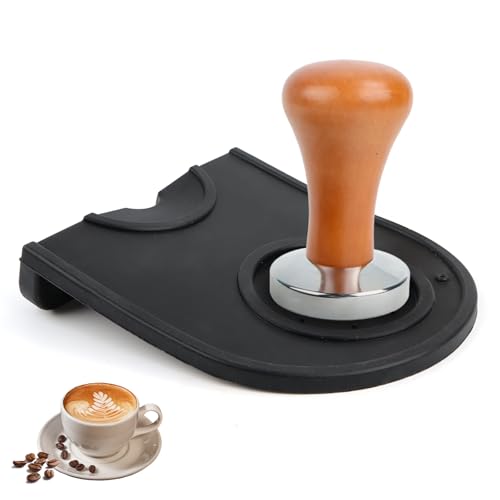 Feirdhoo Tamper à Café, Espresso Tamper, Presse à Café en Acier Inoxydable 51mm avec Tampon en Silicone pour Outil de Barista, Maison, Cuisine, Bar, Café
