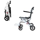 Lightweight Folding Four Wheel Rollator, Portable Wheelchair Adjustable Safety Strap,Mobility Aid Wheel Chairs for Adults,Comfy and Sturdy Travel Wheelchair Lightweight (Bearing 200 Pounds)