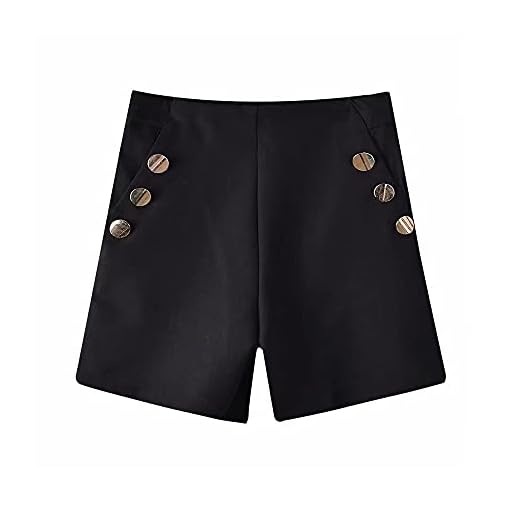 Kfhfhsdgsawdk Kvinna Shorts, 1pc fjäderkontor dam shorts dragkedja knapp dekoration kostym shorts lösa raka shorts shorts kvinnor (Color : B, Size : X-Small)
