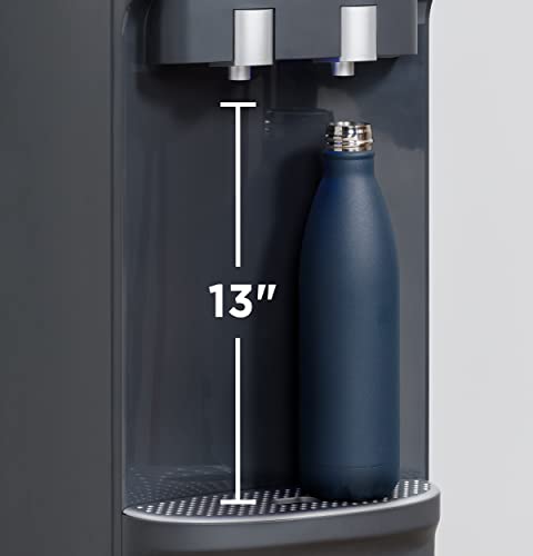 Ge Top-Loading Hot And Cold Water Dispenser | 5 Gallon Water Cooler For Home Or Office | 2 Temperature Settings | Taller 13" Dispenser Height | Freestanding With Led Night Light| Charcoal #TOP3