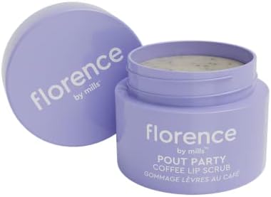 Florence by Mills Pout Party Coffee Lip Scrub | Exfoliating Sugar and Coffee | Soft + Smooth Lips | Vegan & Cruelty-Free