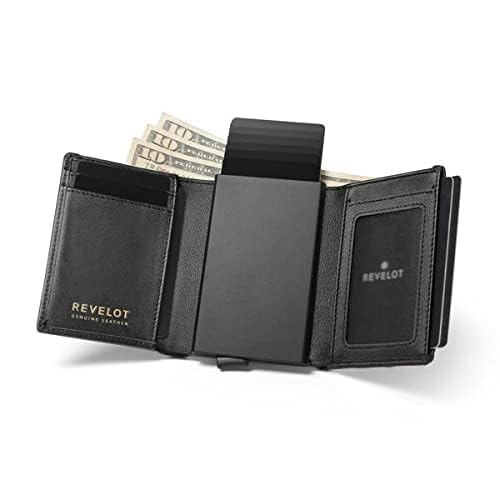 Unisex Trifold Cardholder Wallet/Genuine Leather Wallet / W5 (Black)2