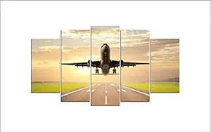 DivineDesigns? Aeroplane Runway Pieces Sticker (Size :- 94 x 51 cm) | Wall Sticker for Living Room/Bedroom/Office and All Decorative Stickers