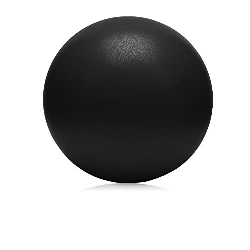 Gloop - Pelota blanda de gimnasia gruesa antipinchazos, pelota de pilates, bandas de resistencia, Unisex, Negro , 25 cm