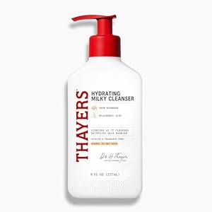 THAYERS Milky Hydrating Face Cleanser with Snow Mushroom Tremella and Hyaluronic Acid, Dermatologist Recommended Gentle Facial Wash, Hydrating Skincare for Dry, Sensitive Skin, Paraben Free, 8 Fl Oz