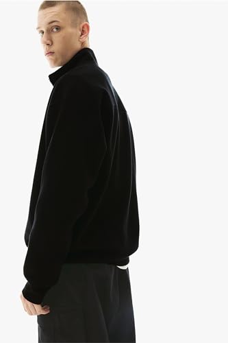 Image of Zip-Top Sweatshirt for Men|Fleece Material |Full Sleeves Jumper Men|Winter Wear | Hooded Neck |Regular Fit Long Sleeve Mens Sweatshirt Black