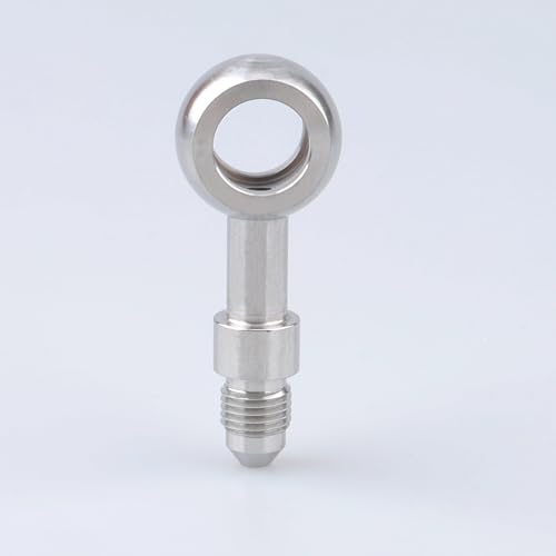 Image of Stainless Steel Banjos Brake Fitting Straight -3 AN Male Flare 3 /8-24 Thread AN3 12.2mm Hole Diameter