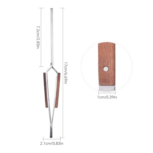 Pinza de acero y madera para manicura y arte de uñas miniatura 5