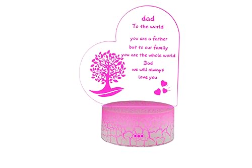 Image of Rarasy Gifts from Daughter and Son to Father, Thanksgiving Gift, Birthday Gift, Father's Day Gift to Father, 3D Night Light for Room Decoration