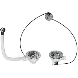 Fregadero Gres Wirquin 30718724 Desagüe de Fregadero (2 bandejas), Blanco, Norme