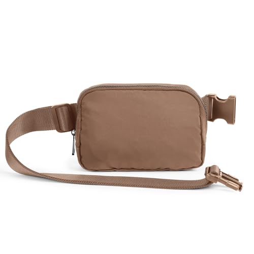 Image of ODODOS Unisex Mini Belt Bag with Adjustable Strap Small Fanny Pack for Workout Running Traveling Hiking, Brown