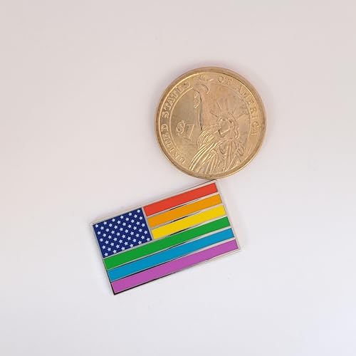 American USA Rainbow Gay Pride Flag Enamel Lapel Pin with Magnetic Backing for jacket, backpack, memorial, clothes, bag, shirt (1)4