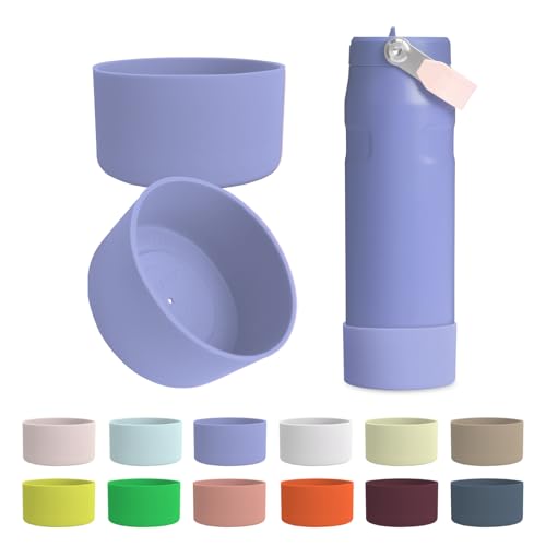 Kaitiaki 2PCS Silicone Boot for Stanley IceFlow 24 oz, Anti-Slip Protector Stainless-Steel Bottle Sleeve, Water Bottle Accessories for Stanley Scratch-Resistant, BPA-Free (Exclusive Lupine)