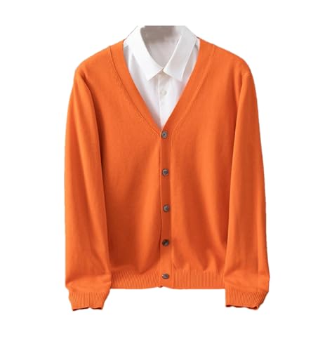 Mens Sweater Cardigan Business Casual Classic V-Neck Solid Color Cardigan Sweater Fashion Mens Clothes