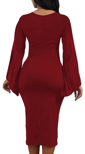 Image of SeNight Women's Elegant Dress Bodycon Work Business Pencil Dresses
