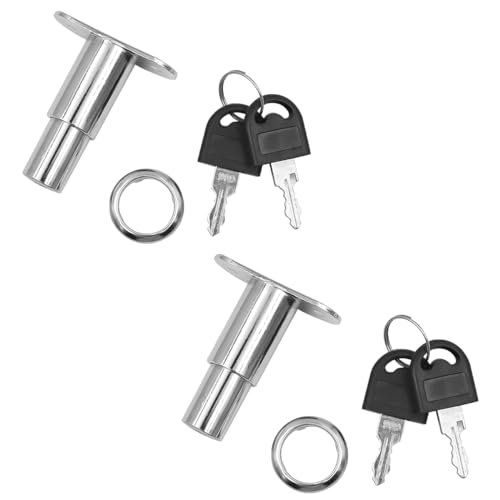 ZONADAH Cerradura de puerta corredera de 32 mm, práctica cerradura de cilindro con llave, cerradura de puerta de armario para cajones, oficina, archivador, aleación, herrajes para muebles, 2 unidades