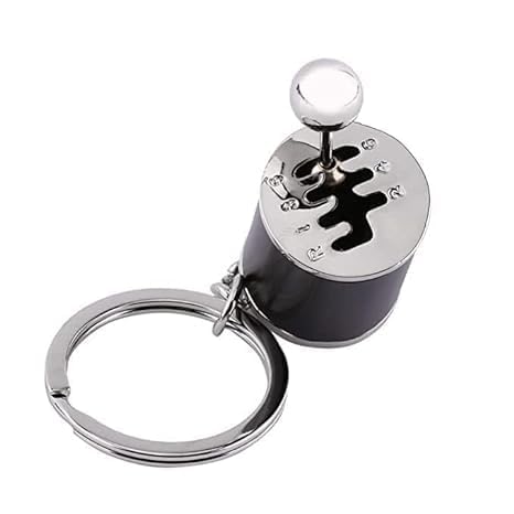 Image of Metal Gear Box Keychain with Movable Knob, Chrome-Plated Alloy, for Car Lovers (Random 1 Color Will Be Send)