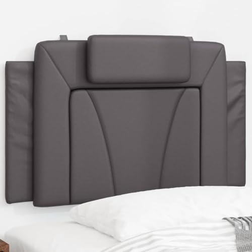 Gecheer Kopfteil-Kissen Grau 80 cm Kunstleder, Bettkopfteil Kopfteil-Regal für Boxspringbetten Schlafzimmer Hotel-Design374763