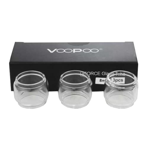 3 Pack of VoopooUforce Replacement Glass Tube 8.0 for Voopoo Uforce Tank -Nicotine Free