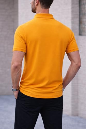 Image of Mack Jonney Men's Cotton Polo T-Shirt|Solid Regular Fit|Half Sleeve Collar T-Shirt for Casual Wear-MJ-32