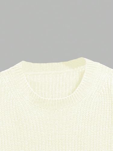 WDIRARA Women's Plus Size Round Neck Long Sleeve Crop Sweater Ribbed Knit Pullovers3