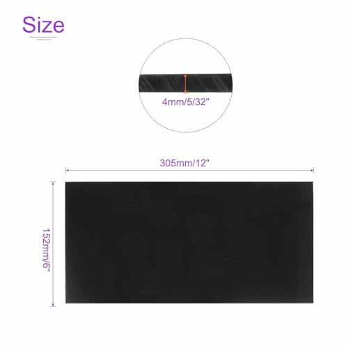 Image of DMiotech 2 Pack 6 x 12 x 0.15 Inch Plastic UHMW Sheets, Ultra High Molecular Weight Polyethylene, Opaque Black Polyethylene Board for Automotive, Chemical, Manufacturing, DIY Home Kitchen